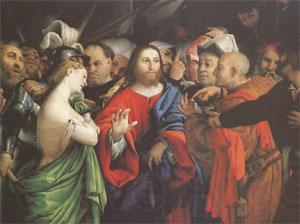 Lorenzo Lotto Christ and the Woman Taken in Adultery (mk05 Norge oil painting art
